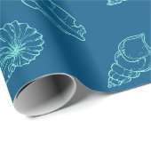 schelpen en zeesterren cadeaupapier (Rol Hoek)