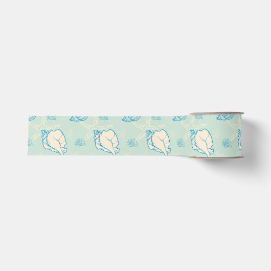 schelpen en zeesterren grosgrain lint (Voorkant)