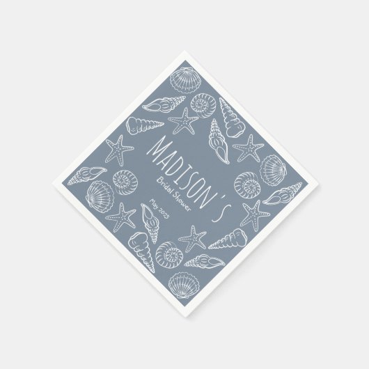 Schelpen en Zeesterren Kust Bruidsdiner Servet (Hoek)