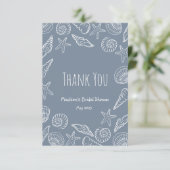 Schelpen en Zeesterren Kustlijn Bedankkaart (Staand voorkant)