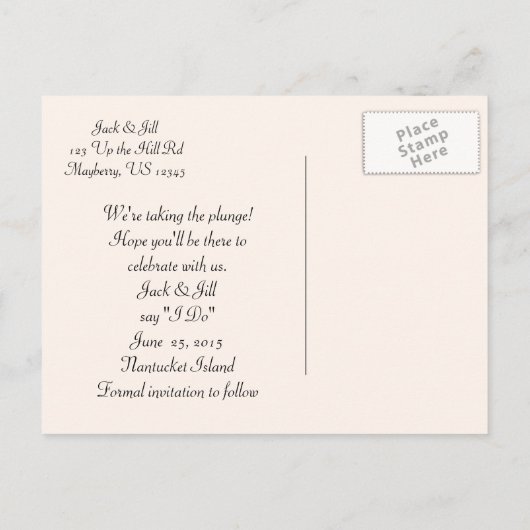 Schelpen en zeesterren redden de datum Briefkaart (Achterkant)