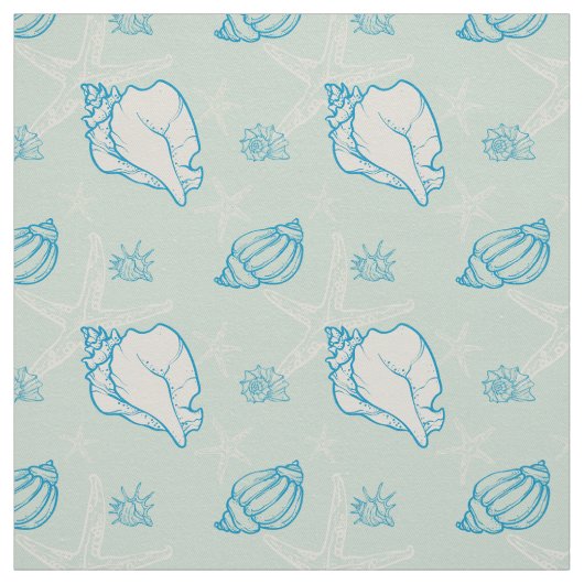 schelpen en zeesterren stof (Swatch)