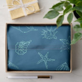 schelpen en zeesterren tissuepapier (Geschenk)