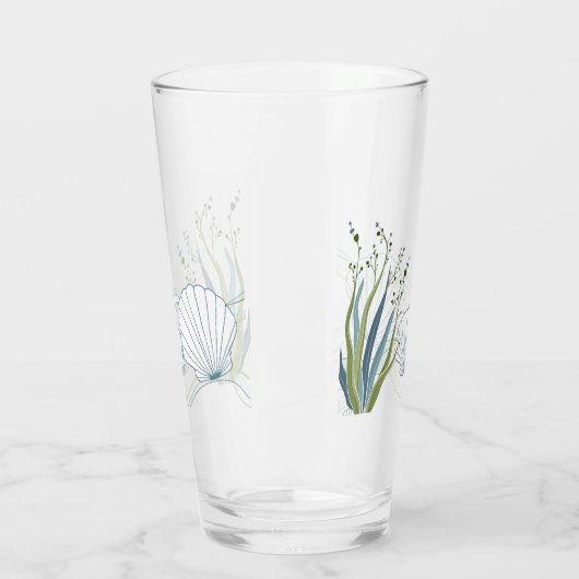 Schelpen en zeewier grens glas (Links)