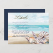 Schelpen Fles met Bericht | Gast Details Informatiekaartje (Voorkant / Achterkant)