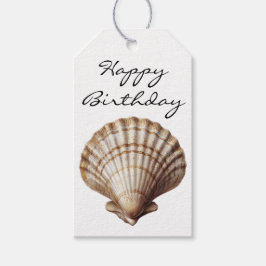 Schelpen Gelukkige Verjaardag Cadeaulabel
