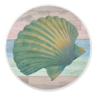 Schelpen Hout Zeevaart Strand Schelpen Blauw Perzi Keramische Knop