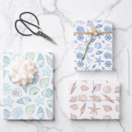 Schelpen Inpakpapier, Strand Cadeauverpakking Inpakpapier Vel