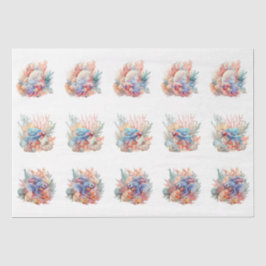 Schelpen Koraal & Betta Vissen Decoupage Tissuepapier