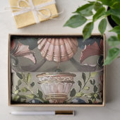 SCHELPEN, KORALEN, DOLFIJNEN, ANTIEK BLOEMDRAAIERS TISSUEPAPIER (Geschenk)