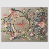 SCHELPEN, KORALEN, DOLFIJNEN, ANTIEK BLOEMDRAAIERS TISSUEPAPIER (Voorkant)