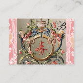 SCHELPEN, KORALEN, DOLFIJNEN, ANTIEK BLOEMDRAAIERS VISITEKAARTJE (Achterkant)