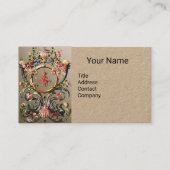 SCHELPEN, KORALEN, DOLFIJNEN, ANTIEK BLOEMENKRAFT VISITEKAARTJE (Voorkant)