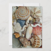 Schelpen Kustbruiloft Menu Sjabloon Kaart (Achterkant)