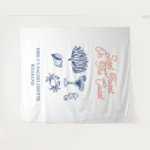 Schelpen Laatste toast kust vrijgezellenfeest Week Wandkleed (Voorkant (horizontaal))