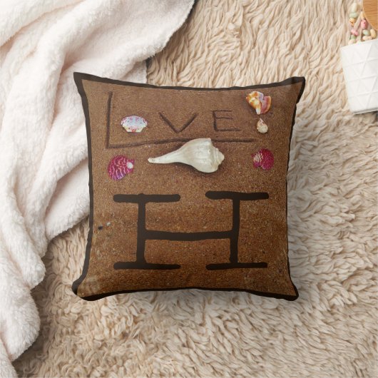 schelpen & Liefde op het strand aangepaste bruilof Kussen