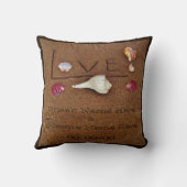 schelpen & Liefde op het strand aangepaste bruilof Kussen