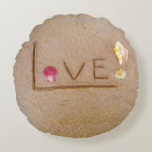 schelpen Liefde voor strandkussens Rond Kussen (Voorkant)