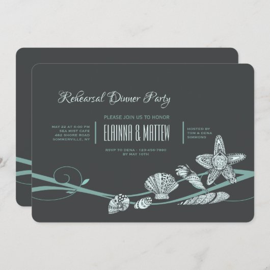 Schelpen Medley Uitnodiging (Voorkant / Achterkant)