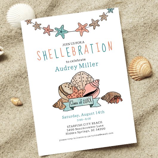 Schelpen met Foto Going Away Afstudeerder Party Kaart