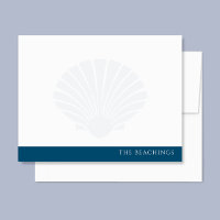 Schelpen met marineblauwe band familiebriefpapier