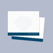 Schelpen met marineblauwe band familiebureauartike notitiekaartje