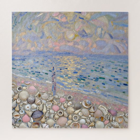 Schelpen Mozaïek Strand Horizon Gloed Legpuzzel (Verticaal)