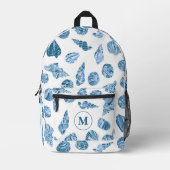 Schelpen Nautilus Waterverf Monogram Initiaal Bedrukte Rugzak (Voorkant)
