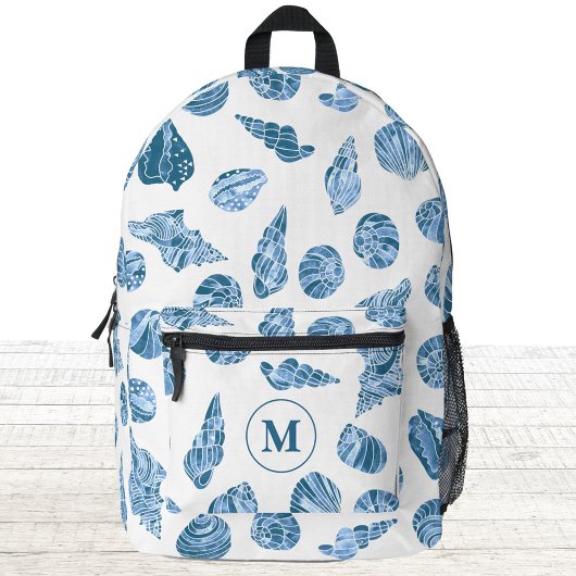 Schelpen Nautilus Waterverf Monogram Initiaal Bedrukte Rugzak