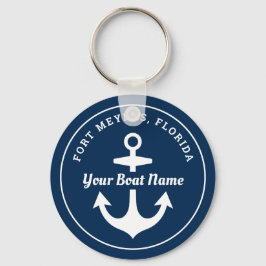 Schelpen Navy Blau Gepersonaliseerde Bootnaam Anke Sleutelhanger