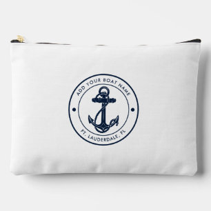 Schelpen Navy Blauwe Anker Bootnaam Op Maat Etui
