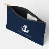 Schelpen Navy Blauwe Boot Naam Anker Etui (Open)
