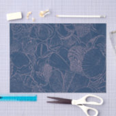 Schelpen Oceaan Strand Blauwe Schets Tissuepapier (Craft)