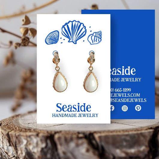 SCHELPEN Oorbellenketting Sieraden Displaykaart Visitekaartje