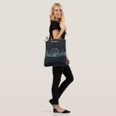 Schelpen op donkergroen tote bag (Op model)