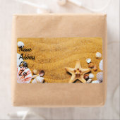 Schelpen op het strand etiket (Insitu)