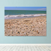 Schelpen op het strand - Sanibel Captiva Canvas Afdruk (Insitu (Houten vloer))