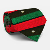 Schelpen op rood zwart groen haken overal bedrukt stropdas (Opgerold)