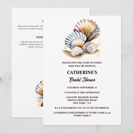 Schelpen op strand zand zomer vrijgezellenfeest kaart (Voorkant / Achterkant)