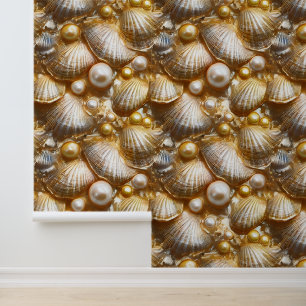 Schelpen parel muurschildering naadloos patroon br behang