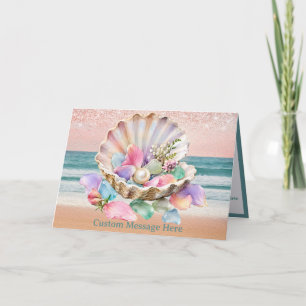 Schelpen Parel Pastel Bloemige Persoonlijke Kust- Kaart