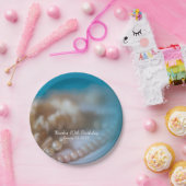 Schelpen & Parels Elegante Geschilderde Strand Bor Papieren Bordje (Feest)