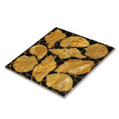 Schelpen patroon - goud en zwart tegeltje (Zijkant)