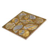 Schelpen patroon - parel en goud tegeltje (Zijkant)