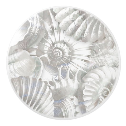 Schelpen patroon - Parelmoer Keramische Knop (Voorkant)