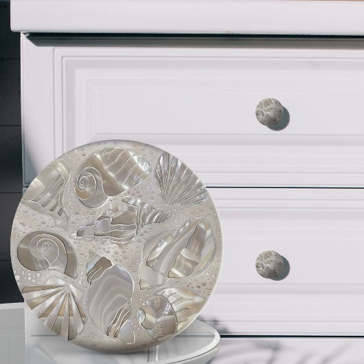 Schelpen patroon - parelmoer keramische knop