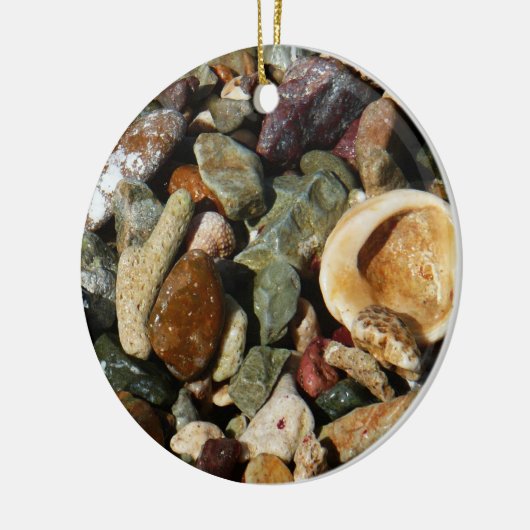 Schelpen, rotsen en koraal Natuur Fotografie Keramisch Ornament (Links)