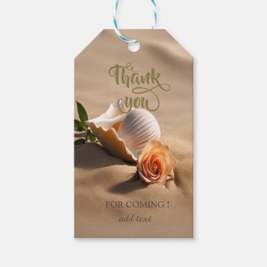 Schelpen Roze Zand Cadeaulabel (Voorkant)