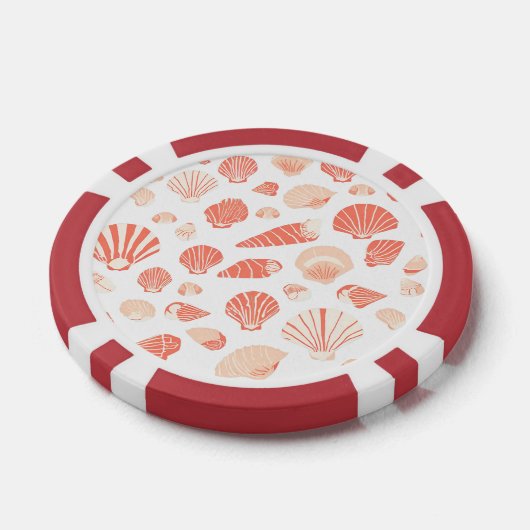 schelpen | Schattige Ocean Beach Poker Chips (Enkel)