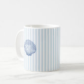 Schelpen Schilderen Clamschelp Zee Striped Koffiemok (Voorkant links)